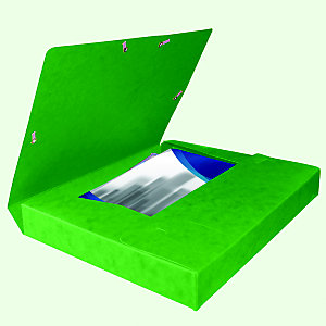10 kaften met elastiek Cartobox 7/10e rug 4 cm kleur groen