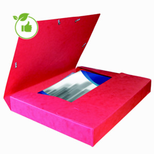 10 kaften met elastiek Cartobox 7/10e rug 4 cm kleur rood