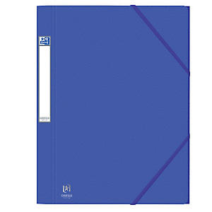 10 kaften met elastieken en 3 kleppen Eurofolio Prestige karton 7/10e - 600 g kleur blauw