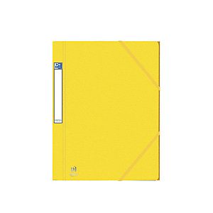 10 kaften met elastieken en 3 kleppen Eurofolio Prestige karton 7/10e - 600 g kleur geel