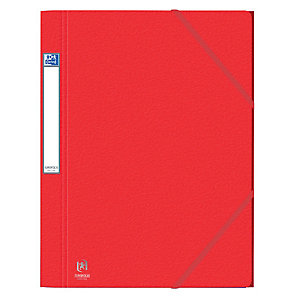 10 kaften met elastieken en 3 kleppen Eurofolio Prestige karton 7/10e - 600 g kleur rood