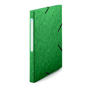 10 mappen met 3 kleppen en elastiek van Raja, 24 x 32 cm, 2,5 cm rug, 5/10 glanzend karton, met label, groen