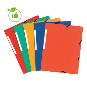 10 mappen met elastiek zonder klep Exacompta karton 4,75/10e - 355 g geassorteerde kleuren