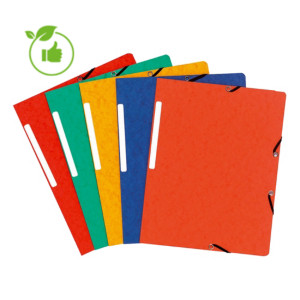 10 mappen met elastiek zonder klep Exacompta karton 4,75/10e - 355 g geassorteerde kleuren