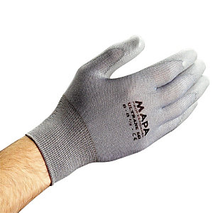 10 paires de gants gris pour manipulation fine Ultrane 551 Mapa, taille 7