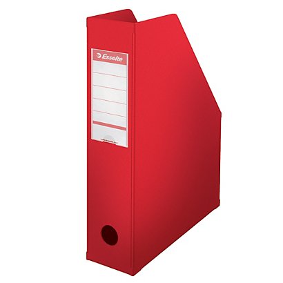 10 porte revues dos 10 cm en PVC Esselte coloris classique rouge - 1