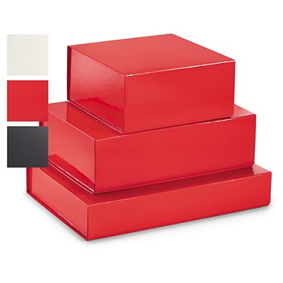 10 rote Geschenkboxen mit Magnetverschluss 225 x 225 x 105 mm