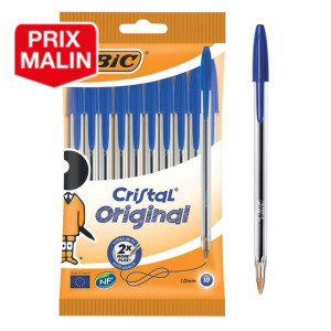10 stylos-bille Bic® Cristal  coloris bleu