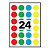 10 étuis de 144 pastilles adhésives couleur diamètre 15 mm, 4 coloris assortis - 2