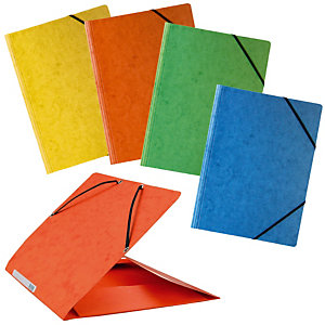 10 voordelige mappen met elastiek en 3 kleppen geassorteerde kleuren