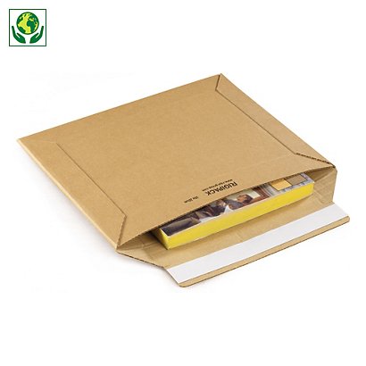 100 braune Karton-Versandtaschen mit Haftklebeverschluss RAJA, 250 x 200 mm - 1