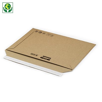 100 braune Karton-Versandtaschen mit Haftklebeverschluss RAJA, 360 x 250 mm - 1