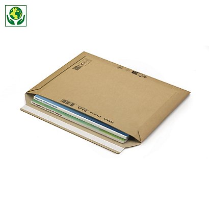 100 braune Karton-Versandtaschen mit Haftklebeverschluss RAJA, 376 x 291 mm - 1