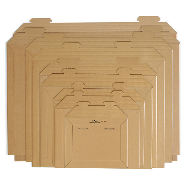 100 buste in cartone avana con chiusura a linguette RAJA 53x43 cm - 1