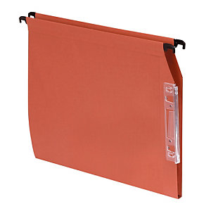100 dossiers Kraft 220g 1er prix  fond 15 mm pour armoires coloris orange