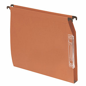 100 dossiers Kraft 220g 1er prix  fond 30 mm pour armoires coloris orange