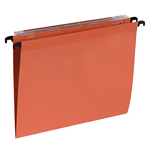 100 dossiers Kraft 220g 1er prix  fond V pour tiroirs coloris orange