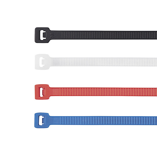 100 fascette autobloccanti monouso rosse per sacchetti o cavi 140x3,6mm - 1
