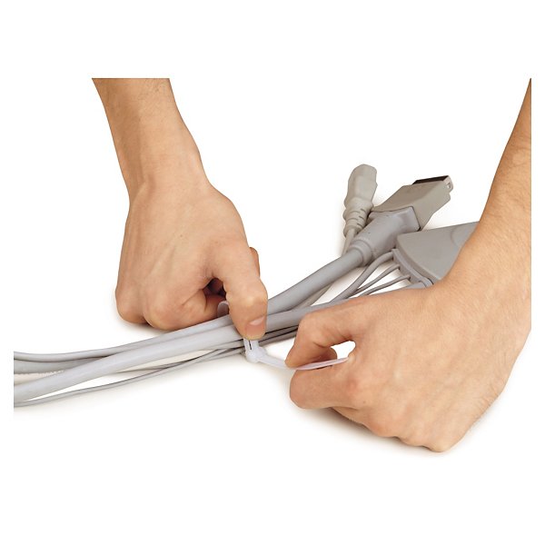 100 fascette autobloccanti riutilizzabili trasparenti 250x7,6mm - 5