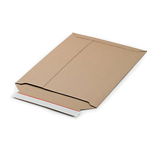 100 gerecycleerd carton zakjes met korte zijde opening 26,3 x 34,8 cm bruine kleur, per set
