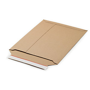 100 Pochettes carton recyclé à ouverture petit côté 26,3x34,8 cm coloris brun, le lot