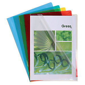 100 pochettes coin transparentes PVC 13/100e coloris assortis