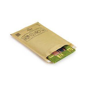100 pochettes matelassées bulles Mail Lite  22 x 33 cm Kraft brun, le lot