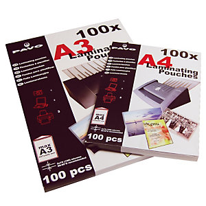 100 pochettes de plastification à chaud 2 x 75 microns format A4, le sachet