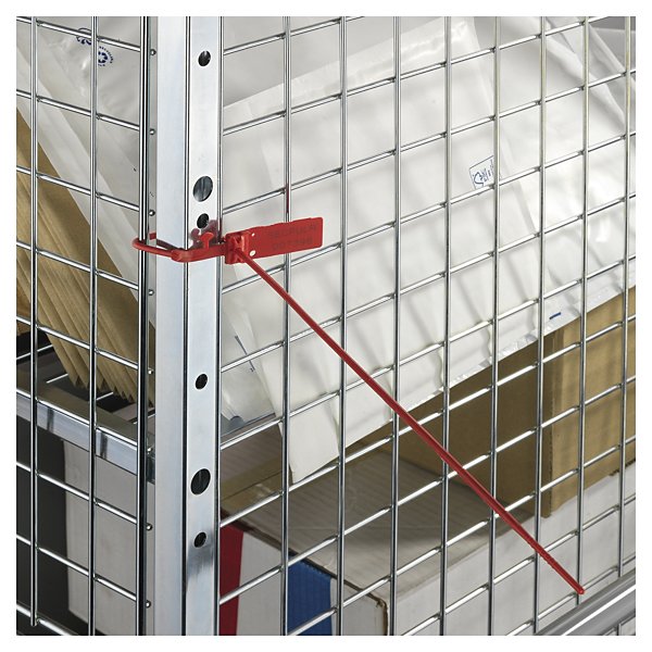 100 precinto plástico de seguridad con tira lisa de gran longitud color rojo - 2