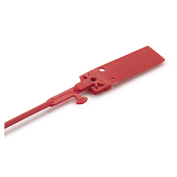 100 precinto plástico de seguridad con tira lisa de gran longitud color rojo - 1