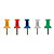 100 push pins speldjes, geassorteerde kleuren, per doos - 1
