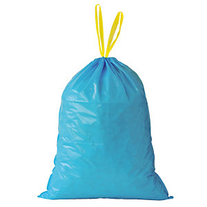 100 sacs poubelle à poignées coulissantes Tradition 30 L coloris bleu