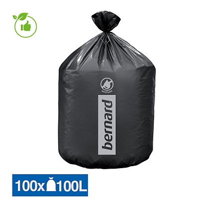 100 sacs poubelle en supertène Bernard 100 L coloris gris - Sacs pour  déchets courants