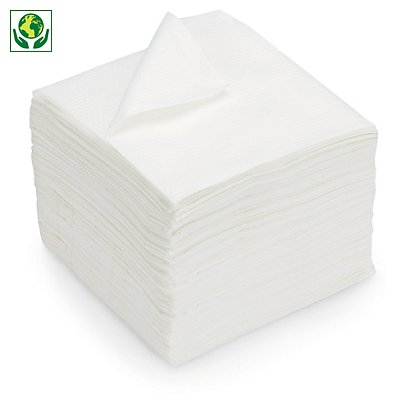 100 Servilletas blancas papel Tissue de 2 capas 16,5 x 16,5 cm  - 1