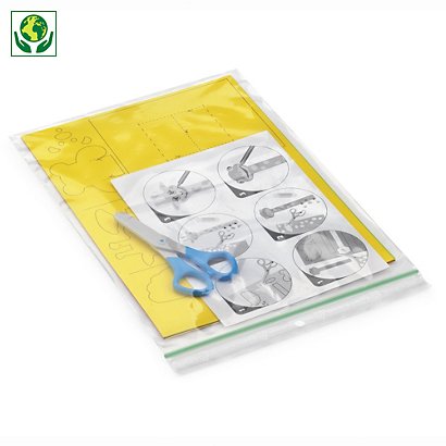 1000 bolsas recicladas con cierre zip 60 micras RAJA® 20 x 30 cm - 1
