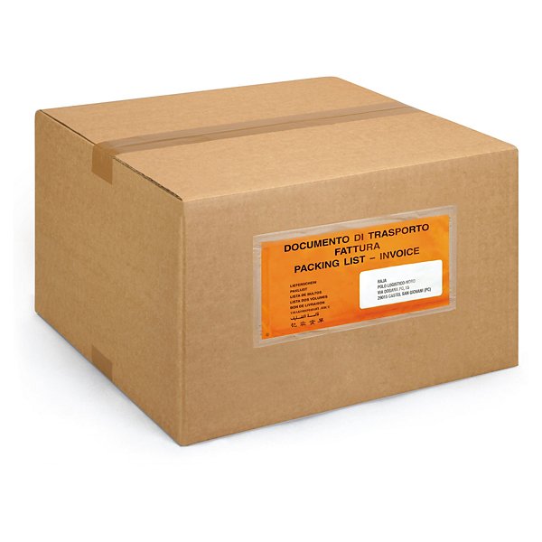 1000 buste portadocumenti adesive RAJA con scritta documento di trasporto + fattura in 10 lingue RAJA 22x11 cm - 2