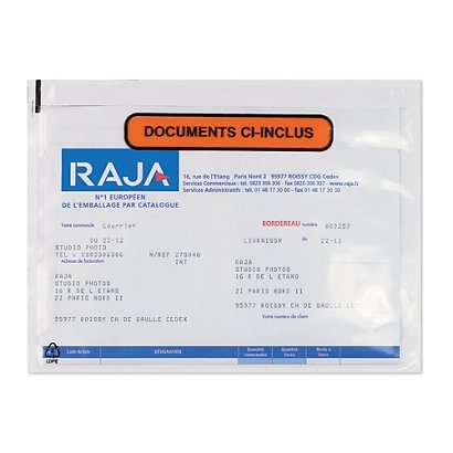 1000 pochettes porte-documents adhésive documents ci-inclus RAJA Super - 1
