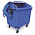 1100 litre 4 wheeled wheelie bin, flat lid, blue - 2