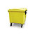 1100 litre 4 wheeled wheelie bin, flat lid, yellow - 1