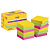 12 blocs notes repositionnables Post-it® Super Sticky Carnival 47,6 x 47,6 mm - 2