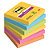 12 blocs notes repositionnables Post-it® Super Sticky Carnival 76 x 76 mm - 1