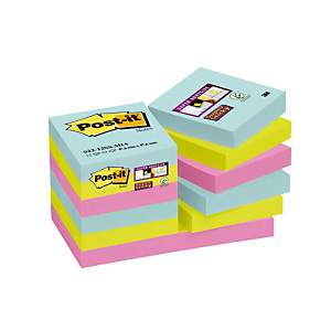 12 blocs notes Super Sticky Post-it® 47,6 x 47,6 mm collection Cosmic, le lot 12 blocs notes Super Sticky Post-it® 47,6 x 47,6 mm collection Cosmic, le lot