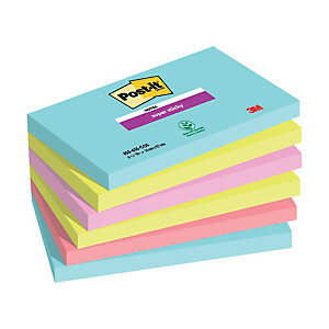 12 blocs notes Super Sticky Post-it® 76 x 127 mm collection Cosmic, le lot