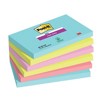 12 blocs notes Super Sticky Post-it® 76 x 127 mm collection Cosmic, le lot - 1