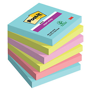 12 blocs notes Super Sticky Post-it® 76 x 76 mm collection Cosmic, le lot