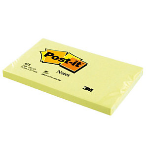12 blocs Post-it® 76 x 127 mm classique coloris jaune, le lot
