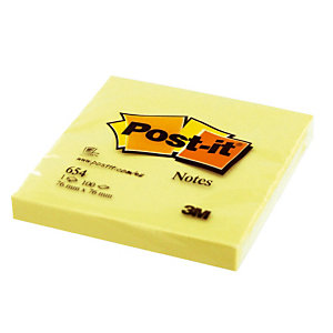 12 blocs Post-it® 76 x 76 mm classique coloris jaune, le lot