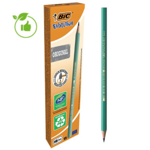 12 crayons bois HB sans gomme Evolution Bic, le lot