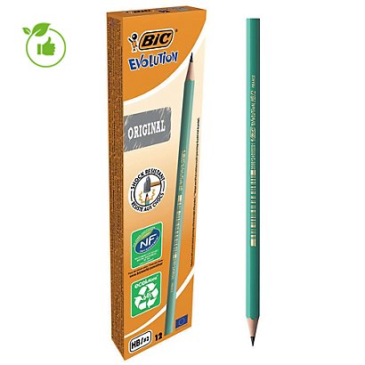12 crayons bois HB sans gomme Evolution Bic, le lot - 1