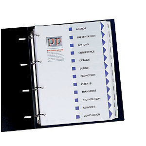 12 intercalaires Index Maker Avery format A4 touches personnalisables carte blanche 200 g